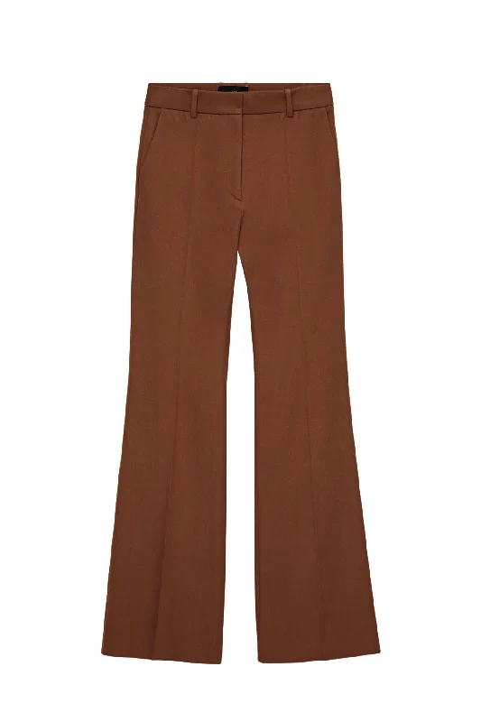 Joseph Gabardine Stretch Tafira Trousers - Mahogany Trousers chic fashionable