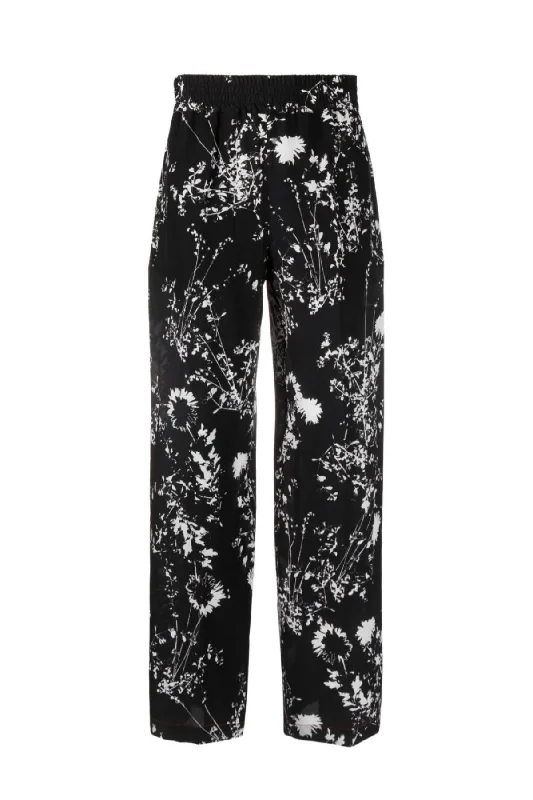 Victoria Beckham Pyjama Trouser - Floral Negative Trousers Handmade Artisanal