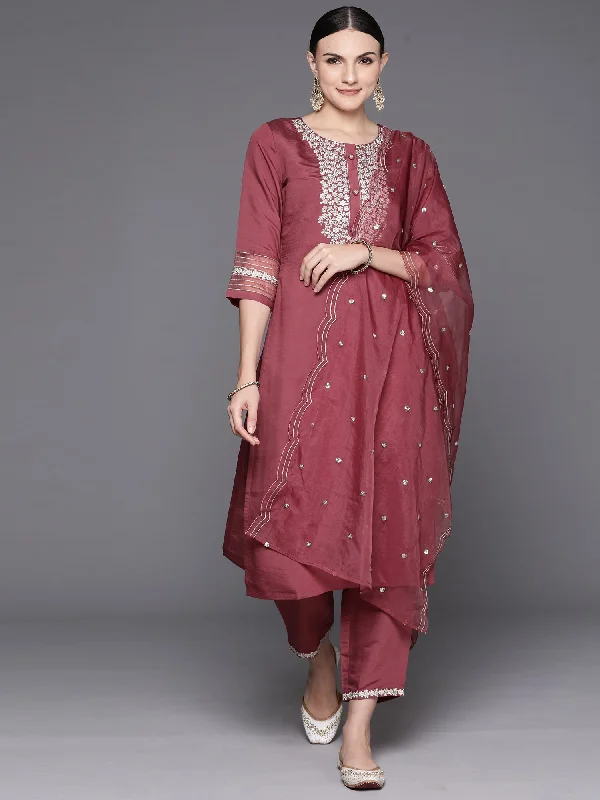 Women's Kurta With Trousers & Dupatta - Indo Era Trousers Trousers Formal