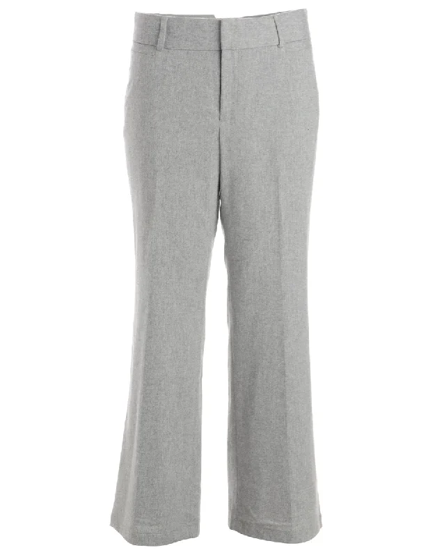 Reworked Cropped Dana Tapered Trousers - W33 High Waist Slim Fit Ankle Length