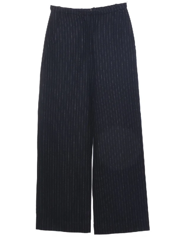 High Waist Trousers - W25 L26 Trousers Plaid Checkered