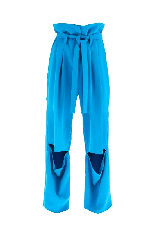 A.W.A.K.E. Mode Wide Leg Trousers - Blue Trousers Versatile Stylish