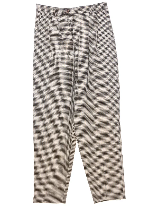 Dogtooth Checks Trousers - W30 L30 Trousers Palazzo Wide Leg