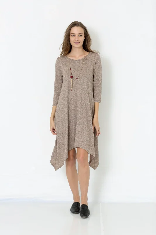 3/4 SLEEVE SHARK BITE TRAP DRESS - D2508