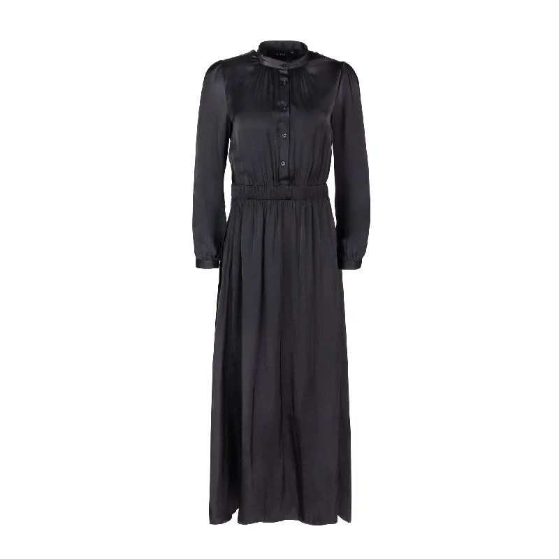 Viviane Satin Dress | Black