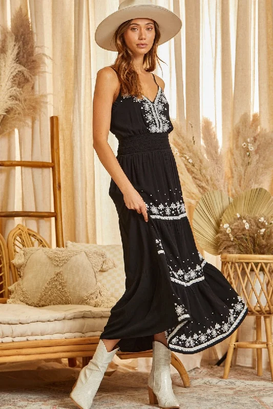 SALE Embroidered Dress with Sweetheart Neckline