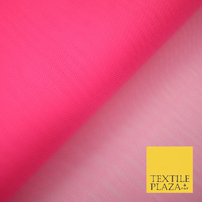 FLO BRIGHT PINK Premium Quality Tutu Bridal Dress Stiff Net Fabric Tulle Material 60" 5989