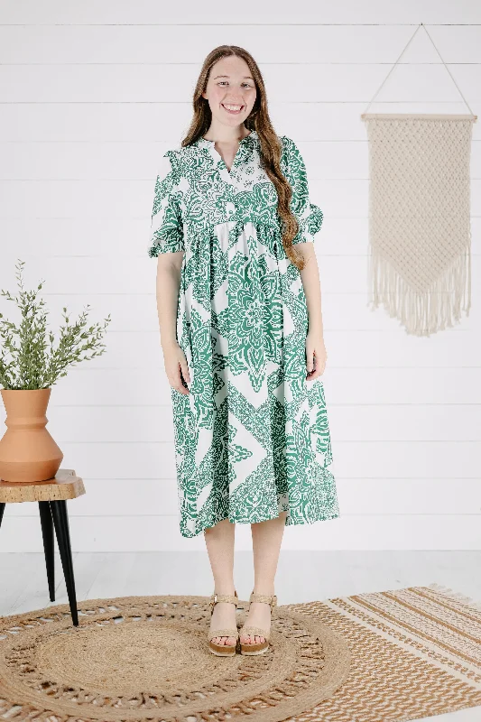Hadley Print Dress - Green