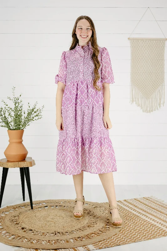 Johnette Print Dress - Lilac