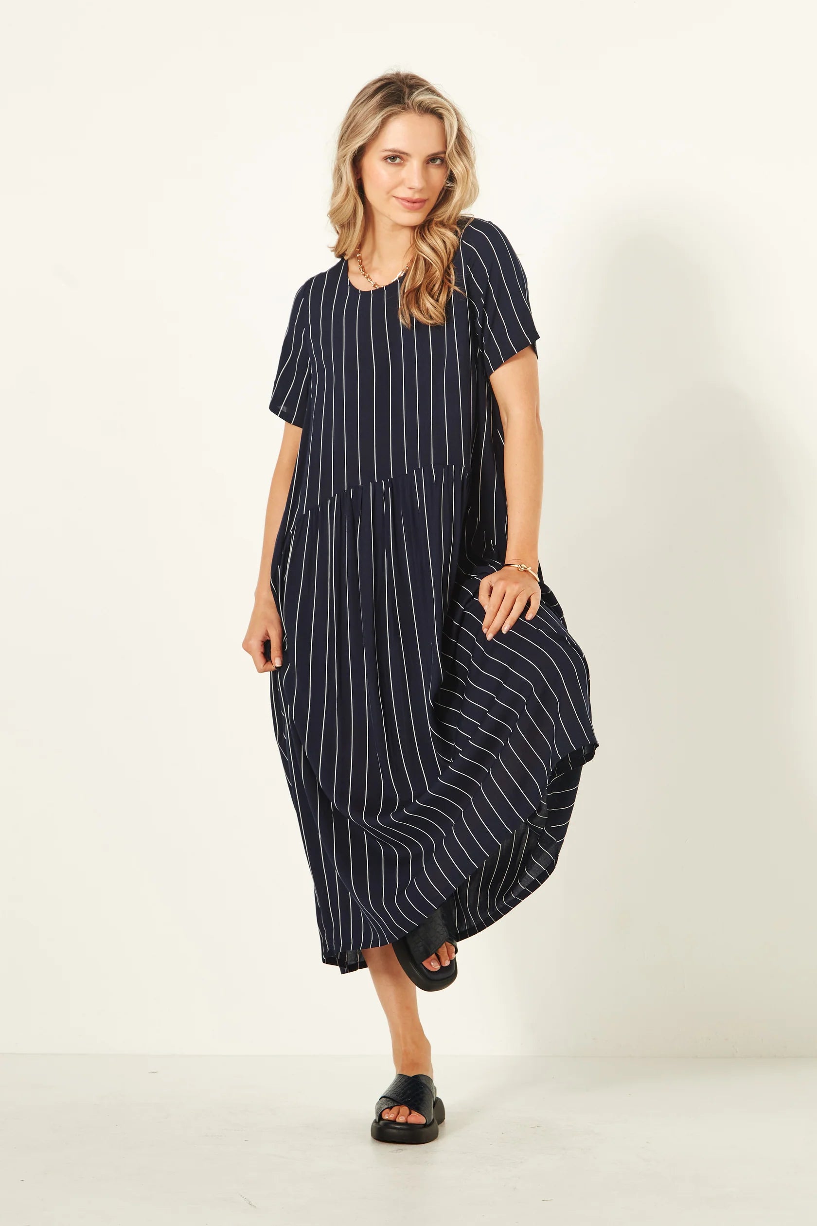 Lemon Tree Monroe Dress - Navy Stripe