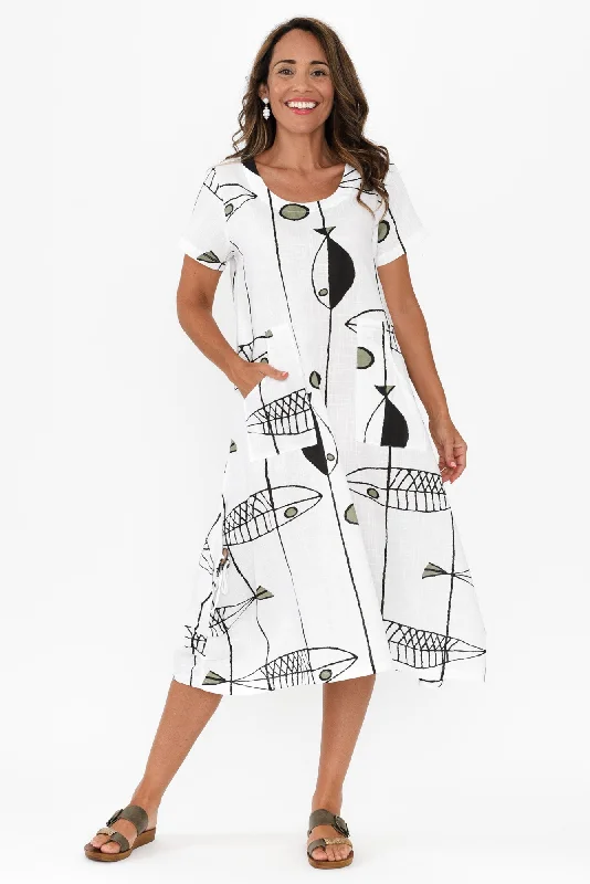 Lula White Sea Linen Cotton Dress