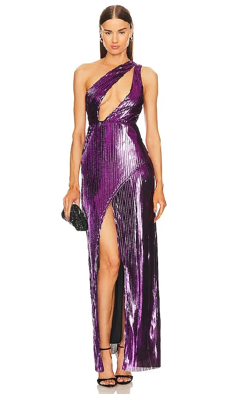 Michael Costello x REVOLVE Gene Gown in Purple