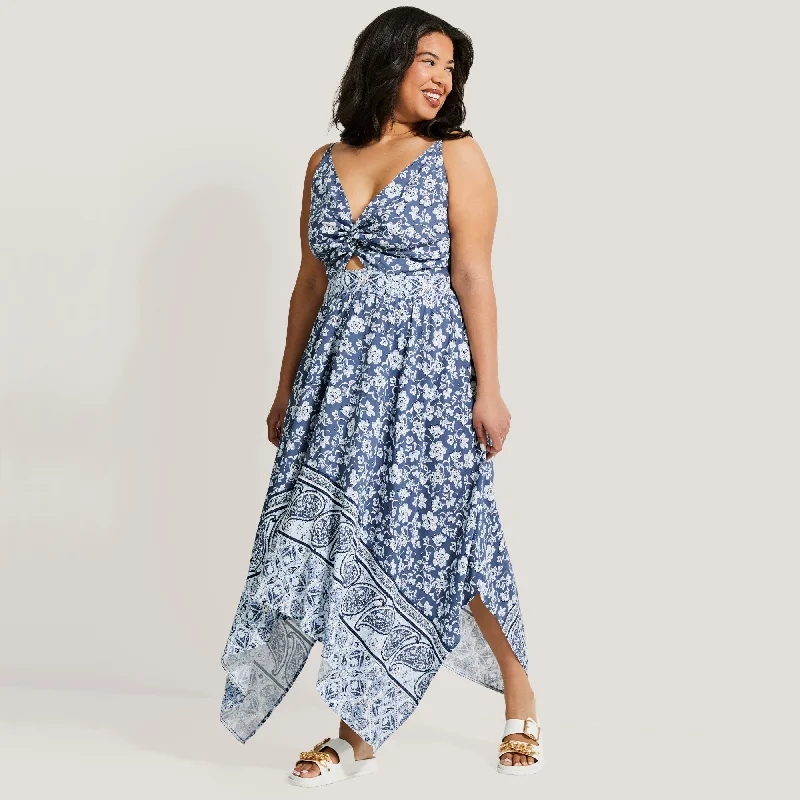 mySTYLE Women's Plus Festival Printed Sharkbite Dress