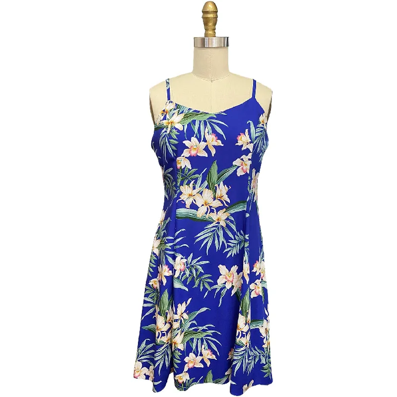 Orchid Ginger Royal Spaghetti Dress