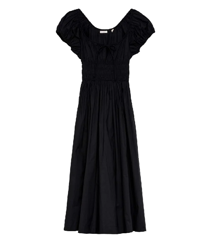 Quinn Black Cotton Poplin Dress