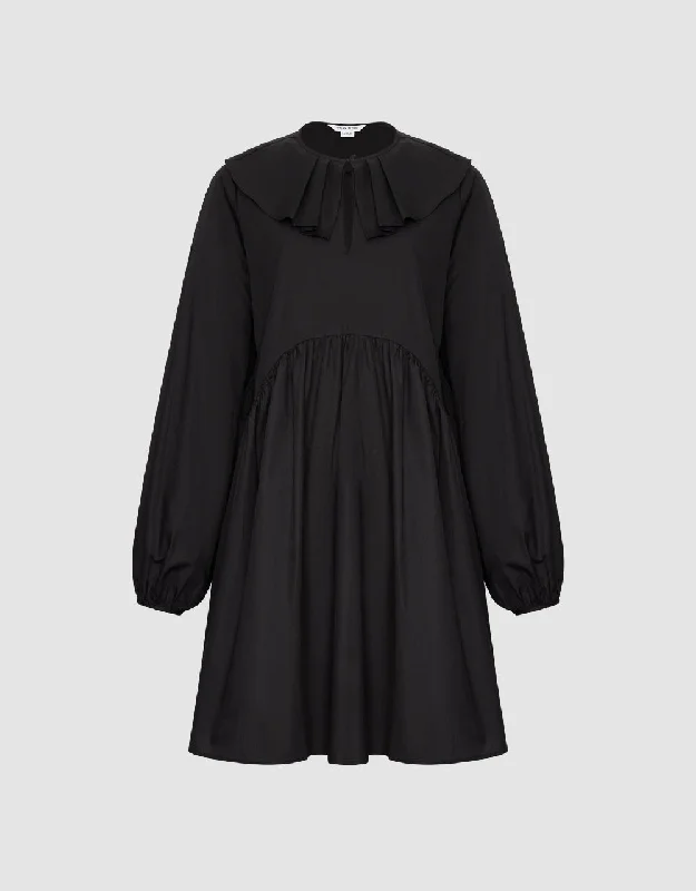 Ruffle Collar A-Line Dress