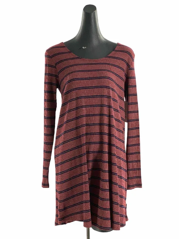 RVCA Size M Red navy Striped Dress