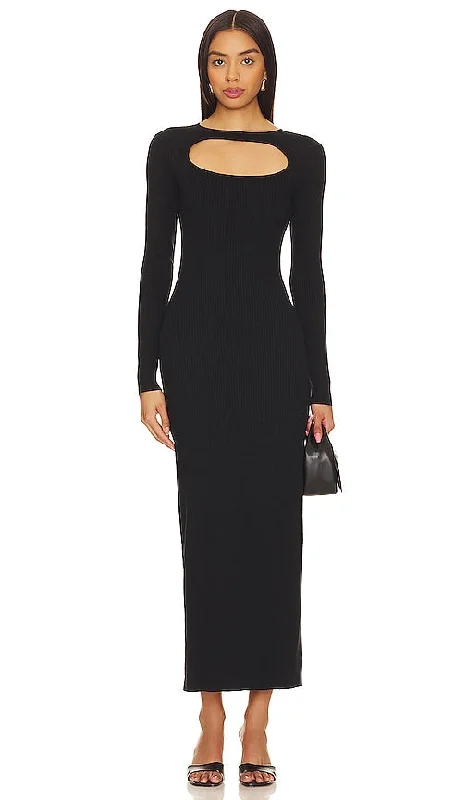 Skin Priyanka Cut Out Dress in Black