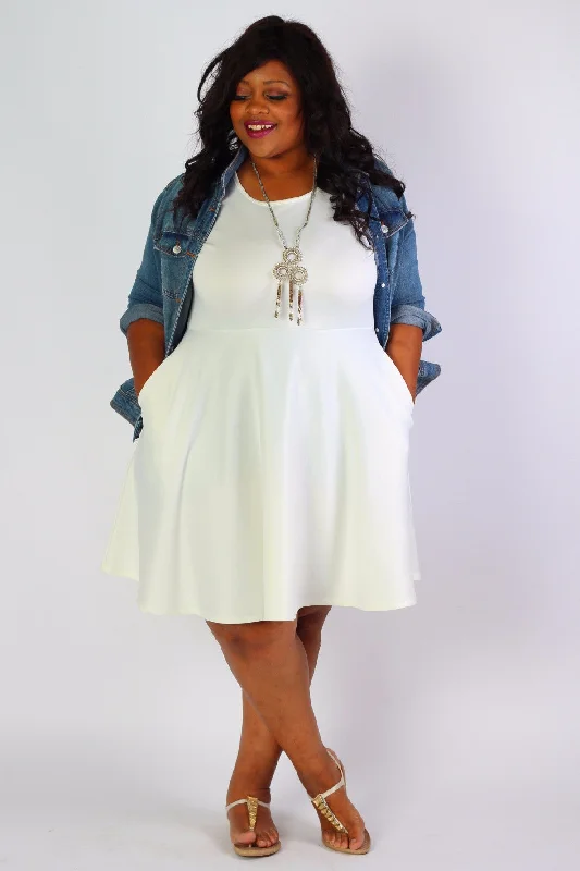 Solid Skater Dress - Ivory