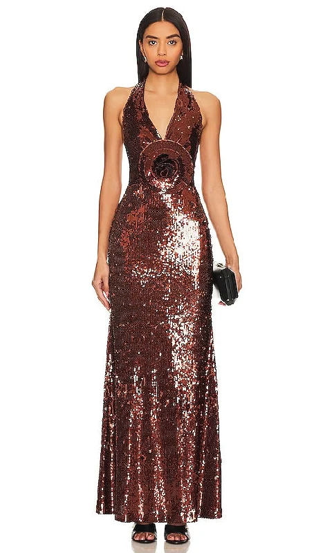 The Bar Grayson Gown in Chocolate