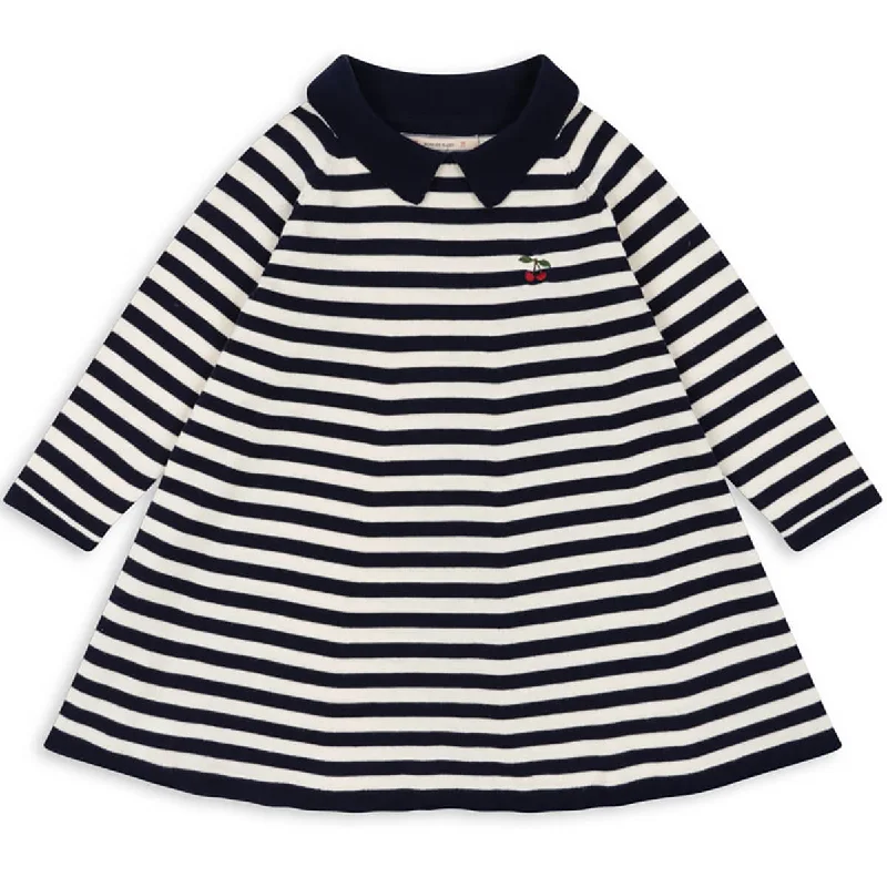 Venton Knit Dress in Navy Stripe by Konges Slojd