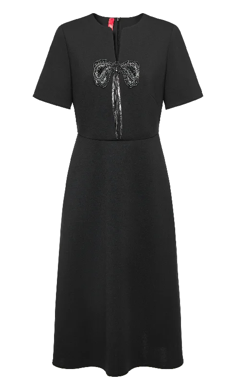 YAYING Golden Wool Slim-Fit Dress