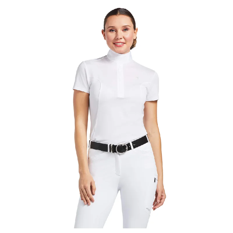 10008992 Ariat Women's Aptos Short Sleeve Show Shirt - White Modern Contemporary Chic 10008992 Ariat Women's Aptos Short Sleeve Show Shirt - White Modern Contemporary Chic