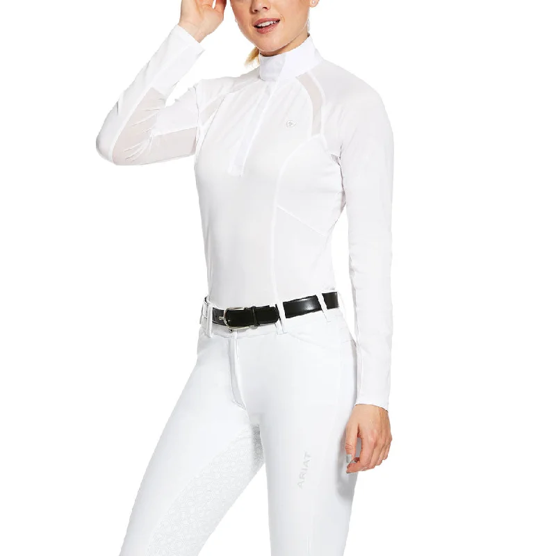 10030539 Ariat Women's Sunstopper 2.0 Long Sleeve Show Shirt - White Beaded Sequined Faux Fur 10030539 Ariat Women's Sunstopper 2.0 Long Sleeve Show Shirt - White Beaded Sequined Faux Fur
