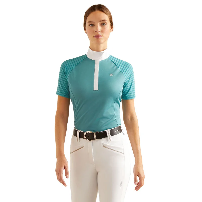 10048814 Ariat Women's Aptos English Vent Show Shirt - Brittany Blue Hooded Caped Shawl Collar 10048814 Ariat Women's Aptos English Vent Show Shirt - Brittany Blue Hooded Caped Shawl Collar