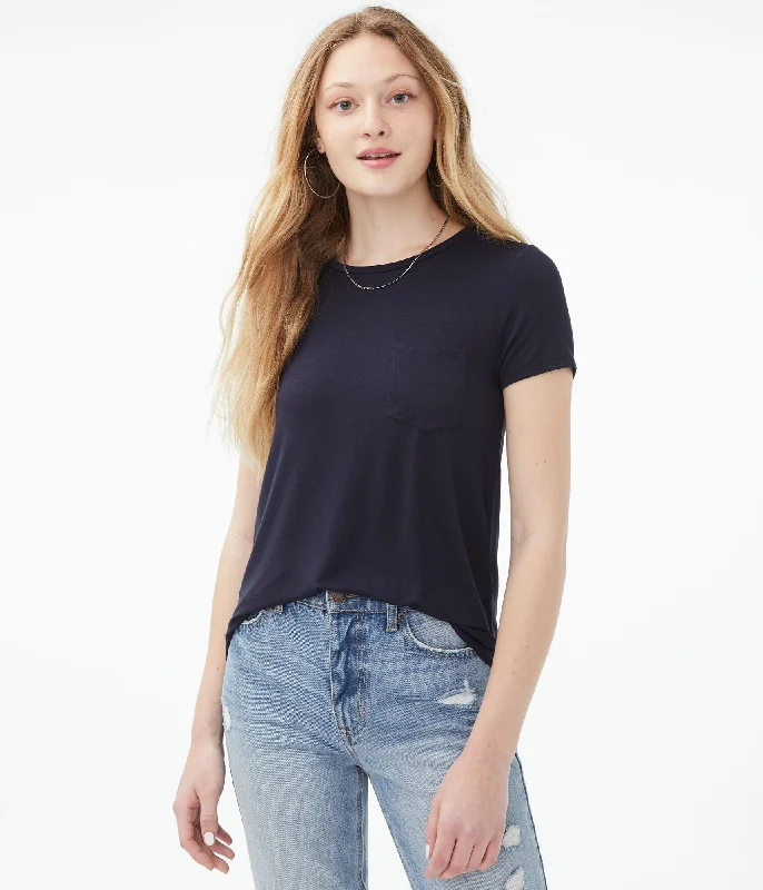Aeropostale Seriously Soft Pocket Crew Tee Cozy Warm Stylish