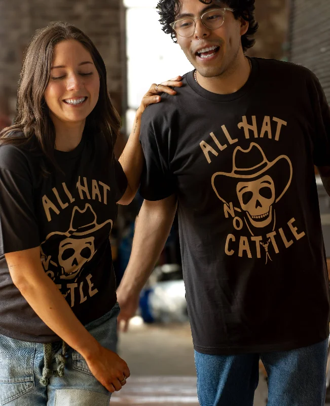 All Hat No Cattle Tee Basic T-Shirt Crew Neck Short Sleeve