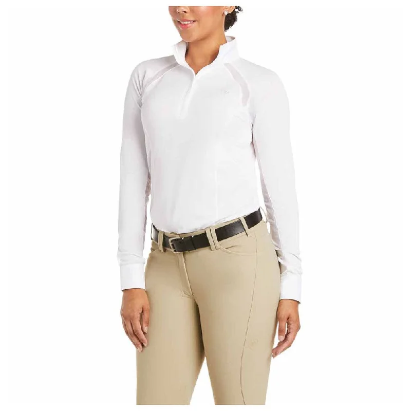 10034988 Ariat Women's Sunstopper PRO 2.0 Long Sleeve Show Shirt - White Jersey Fabric Tulle Fabric Batik Fabric 10034988 Ariat Women's Sunstopper PRO 2.0 Long Sleeve Show Shirt - White Jersey Fabric Tulle Fabric Batik Fabric