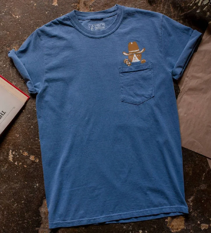 Cowboy Cat Pocket Tee Anti-Pilling Machine Wash Handmade