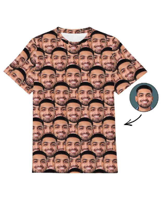 Face Mash T-Shirt Zippered Front Buttoned Front Snap Front
