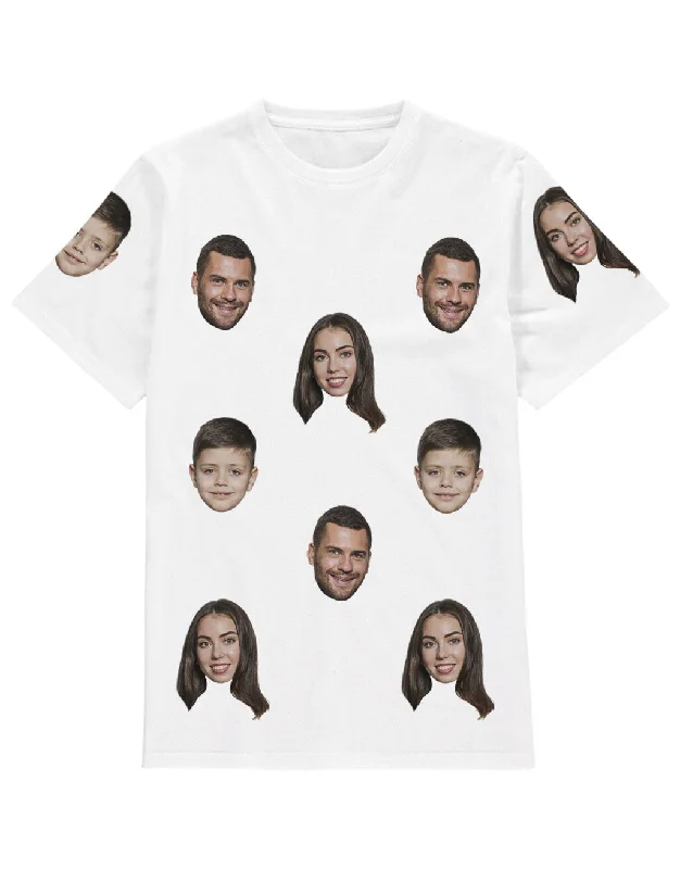 Family Face T-Shirt Zippered Buttoned Snapped