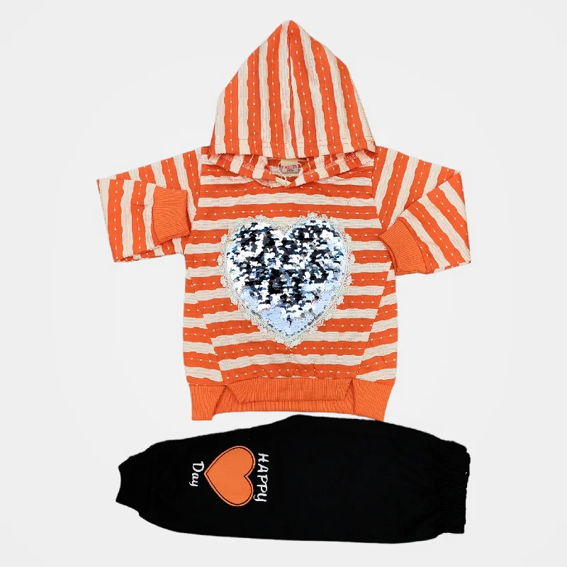FSTR Orange White Strip Shirt Winter Pair 2618 Print Jacquard Patchwork