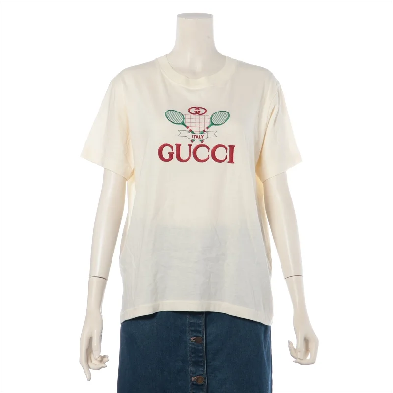 Gucci Italy Tennis T-shirt Ivory Zippered Front Buttoned Front Snap Front