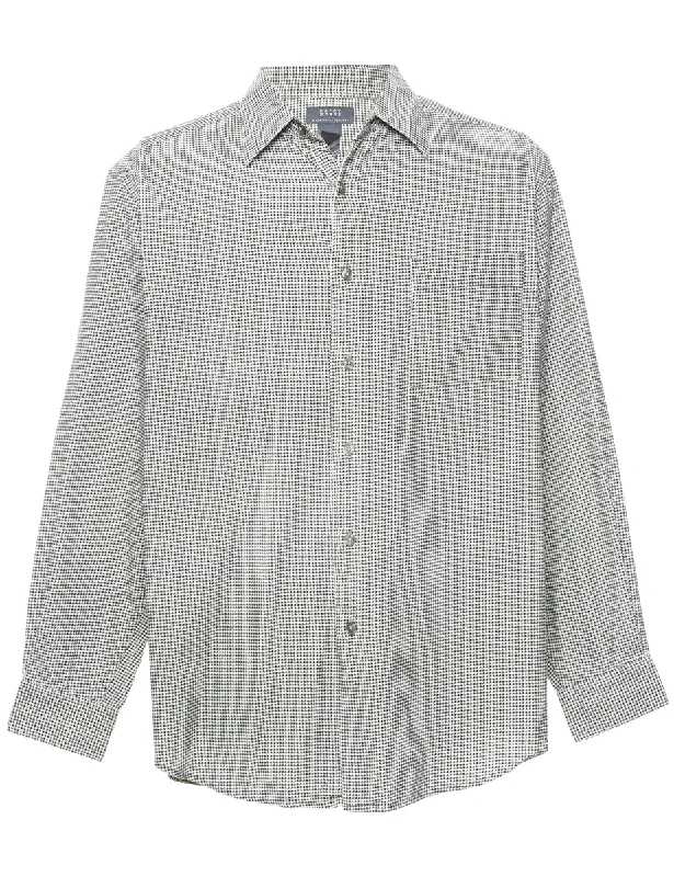 Houndstooth Corduroy Shirt - L Chenille Blend Fleece Blend Nylon Blend