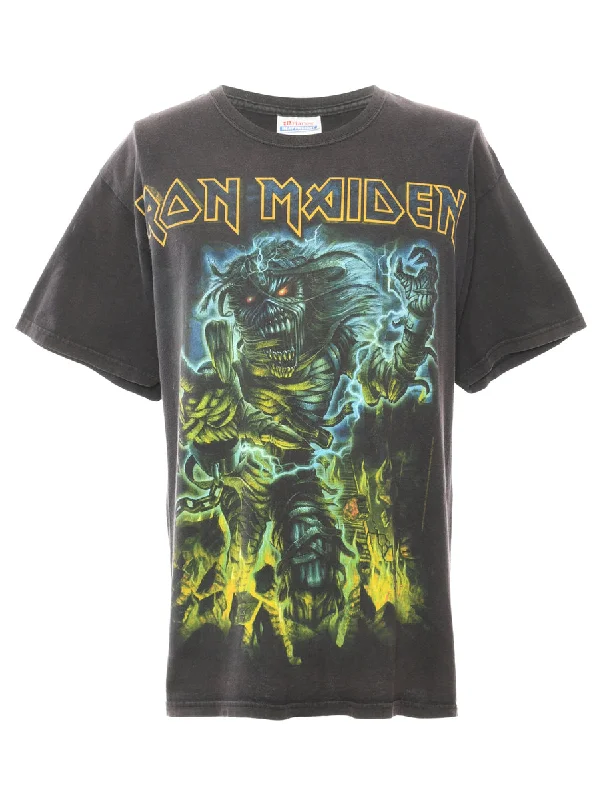 Iron Maiden 2008 Band T-shirt - L Terry Blend Velvet Blend Canvas Blend