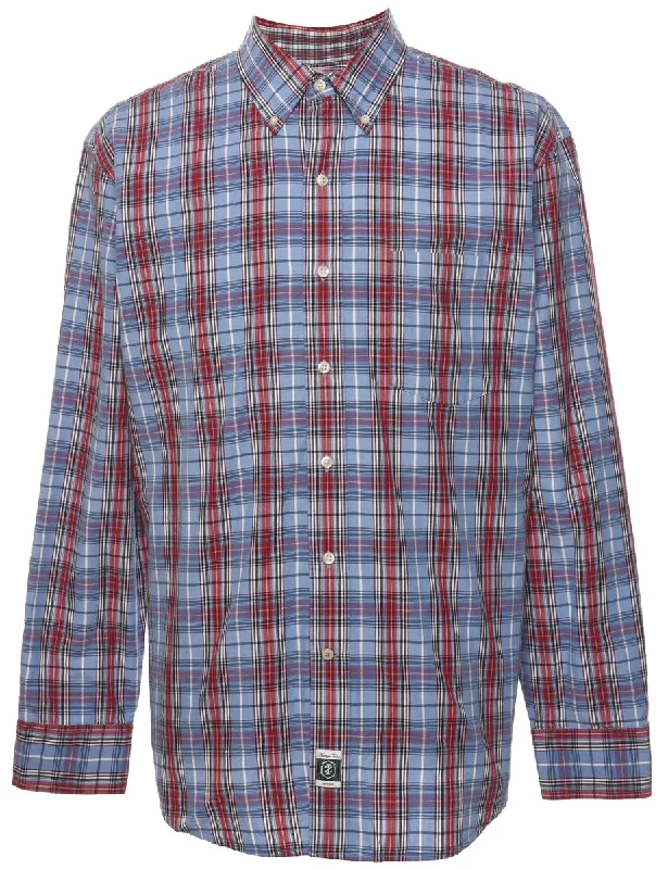 Izod Checked Shirt - L Striped Floral Plaid