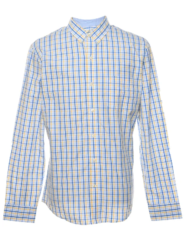 Izod Checked Shirt - L Print Jacquard Patchwork
