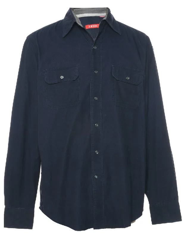 Izod Corduroy Shirt - M Solid Print Embellished