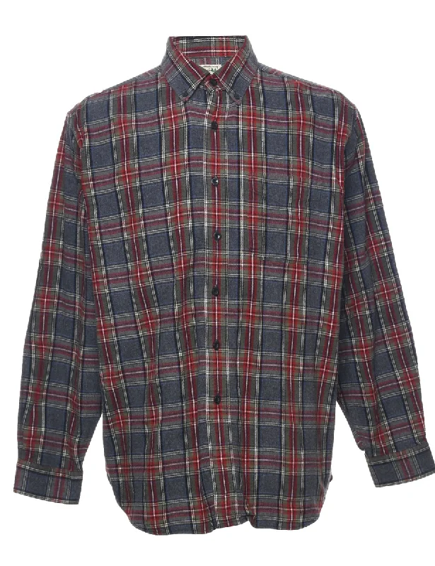 L.L. Bean Checked Shirt - L Faux Fur Fabric Real Fur Fabric Shearling Fabric