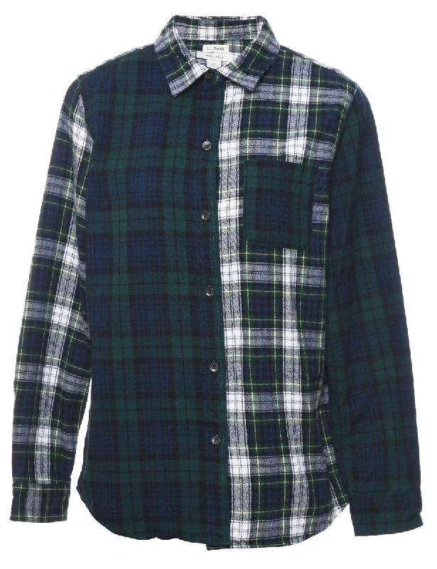L.L. Bean Checked Shirt - M Fleece Fabric Down Fabric Feather Fabric