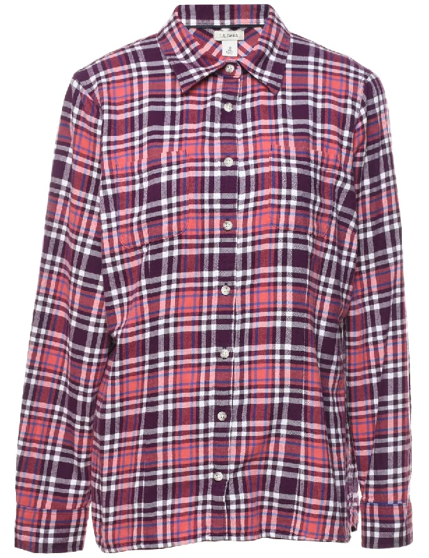 L.L. Bean Checked Shirt - M Chenille Fabric Brocade Fabric Lace Fabric