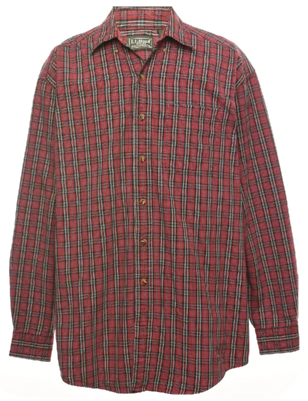 L.L. Bean Checked Shirt - M Jersey Fabric Tulle Fabric Batik Fabric