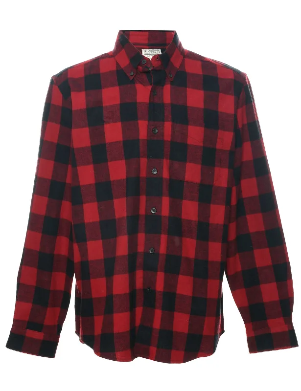 L.L. Bean Checked Shirt - M Embroidered Appliqued Beaded
