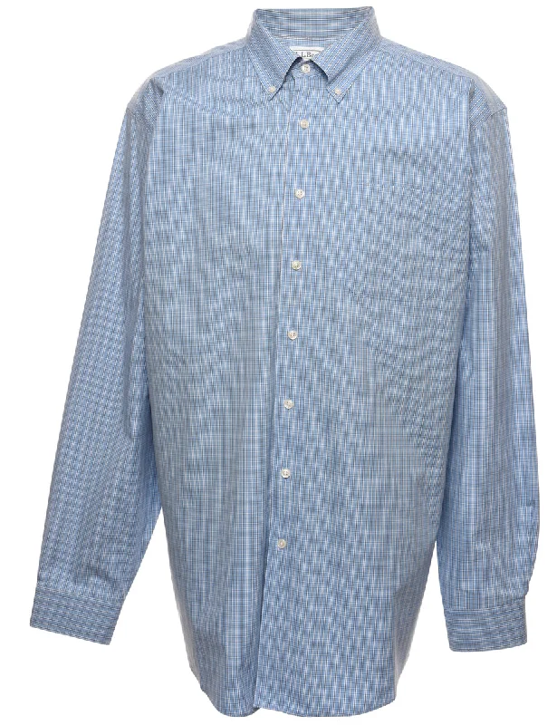 L.L. Bean Checked Shirt - XL Satin Blend Silk Blend Wool Blend