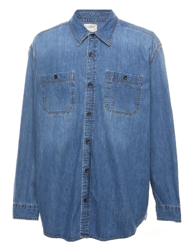 L.L. Bean Denim Shirt - XL Terry Blend Velvet Blend Canvas Blend