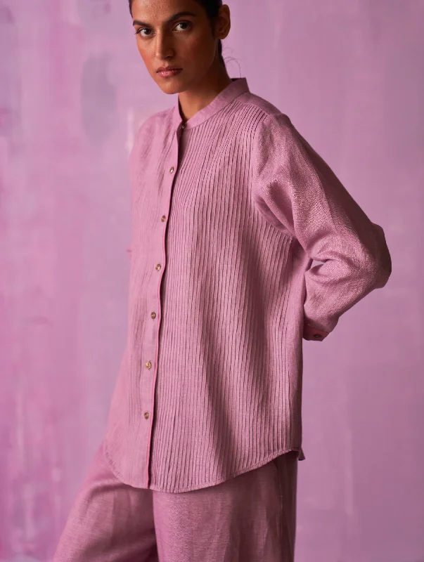 Mio Pintuck Shirt - Lavender Anti-Shrink Durable Soft